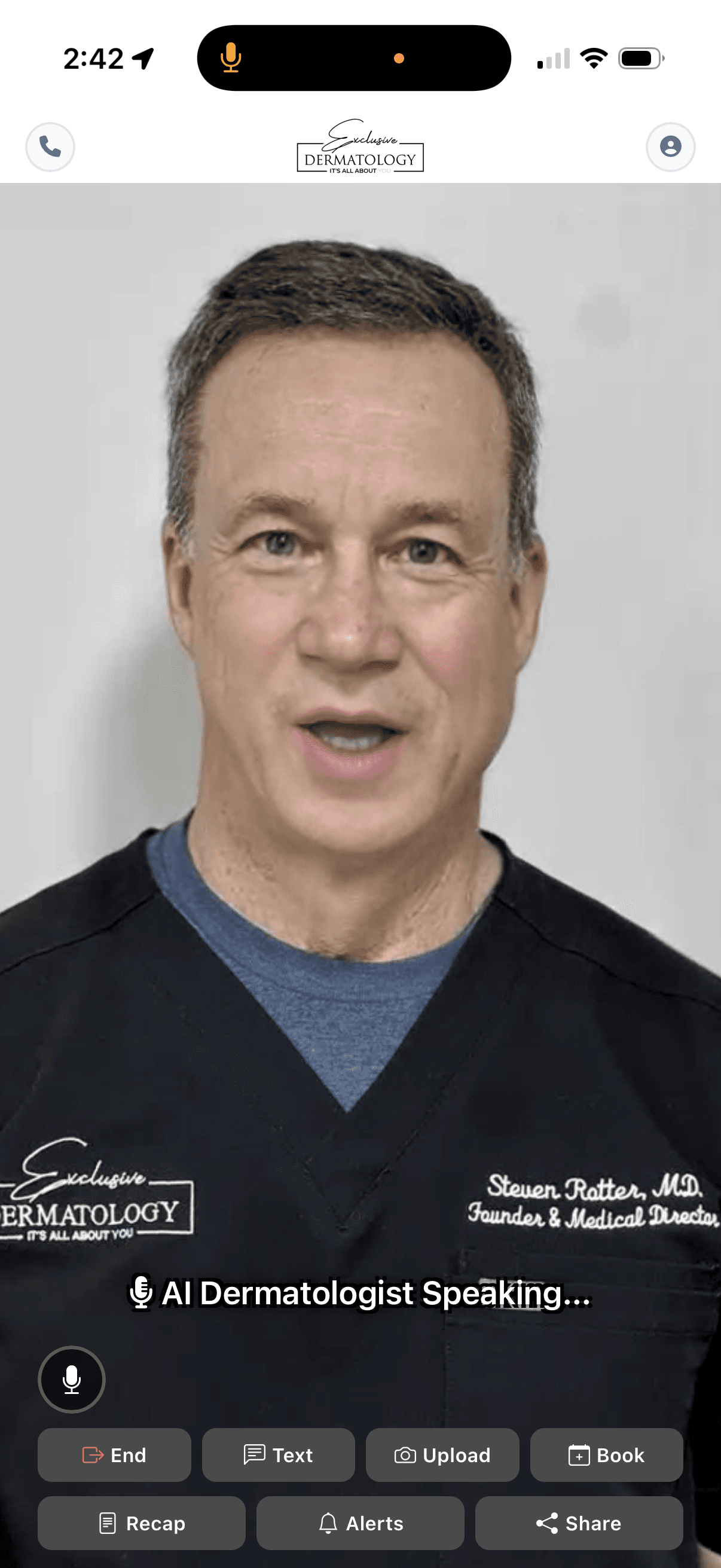 A face-to-face video visit with the AI Practitioner